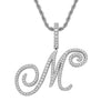 Wholesale Hip Hop Copper Pendant Necklace With Micropaved Zirconia And English Letter Pattern