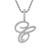 Wholesale Hip Hop Copper Pendant Necklace With Micropaved Zirconia And English Letter Pattern