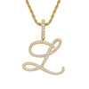 Wholesale Hip Hop Copper Pendant Necklace With Micropaved Zirconia And English Letter Pattern