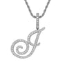 Wholesale Hip Hop Copper Pendant Necklace With Micropaved Zirconia And English Letter Pattern