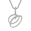Wholesale Hip Hop Copper Pendant Necklace With Micropaved Zirconia And English Letter Pattern