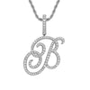 Wholesale Hip Hop Copper Pendant Necklace With Micropaved Zirconia And English Letter Pattern