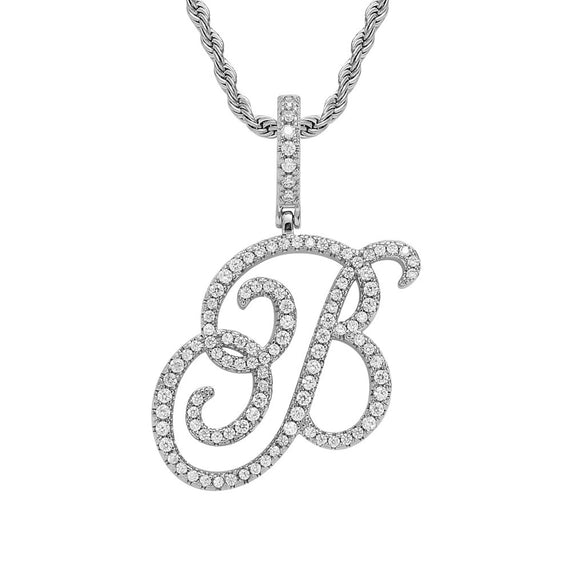 Wholesale Hip Hop Copper Pendant Necklace With Micropaved Zirconia And English Letter Pattern