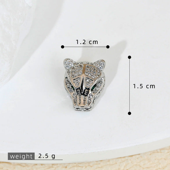 Wholesale Hip Hop Copper Plated Real Gold Animals Zodiac Pendant Accessories Clavicle Chain Earrings Stud