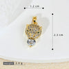 Wholesale Hip Hop Copper Plated Real Gold Animals Zodiac Pendant Accessories Clavicle Chain Earrings Stud