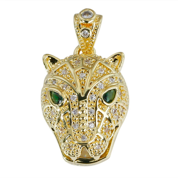 Wholesale Hip Hop Copper Plated Real Gold Animals Zodiac Pendant Accessories Clavicle Chain Earrings Stud