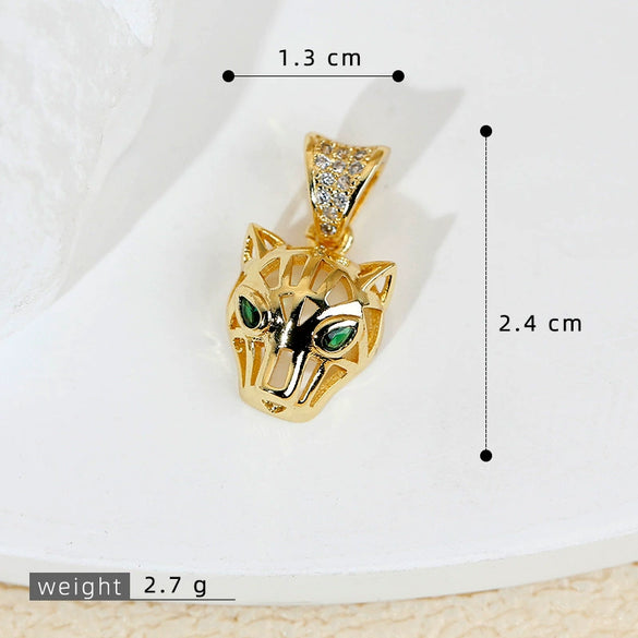 Wholesale Hip Hop Copper Plated Real Gold Animals Zodiac Pendant Accessories Clavicle Chain Earrings Stud