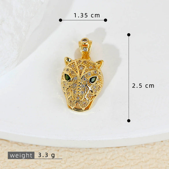 Wholesale Hip Hop Copper Plated Real Gold Animals Zodiac Pendant Accessories Clavicle Chain Earrings Stud