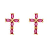 Wholesale Hip Hop Cross Earrings For Women Copper Inlaid With Zircon