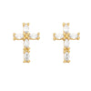 Wholesale Hip Hop Cross Earrings For Women Copper Inlaid With Zircon