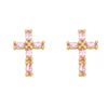 Wholesale Hip Hop Cross Earrings For Women Copper Inlaid With Zircon