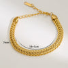 Wholesale Hip Hop Cuban Bracelet Stainless Steel Gold Plated Vshaped Double Row Unisex Distinctive Light Luxury Retro