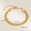 Wholesale Hip Hop Cuban Bracelet Stainless Steel Gold Plated Vshaped Double Row Unisex Distinctive Light Luxury Retro
