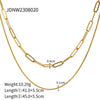 Wholesale Hip Hop Double Layer Stacked Geometric Clavicle Chain Necklace Stainless Steel And Titanium Steel With Electroplating For Women