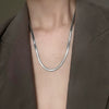 Wholesale Hip Hop Double Layer Stacked Unisex Necklace In Geometric Pattern Titanium Steel Snake Bone Chain With Polishing Treatment
