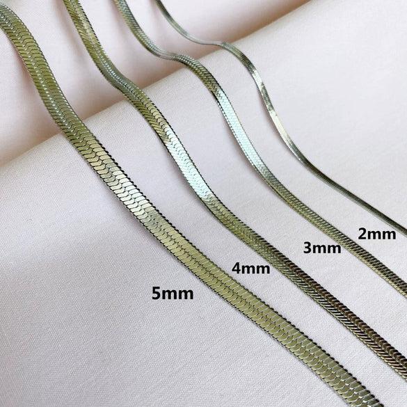 Wholesale Hip Hop Double Layer Stacked Unisex Necklace In Geometric Pattern Titanium Steel Snake Bone Chain With Polishing Treatment