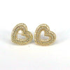 Wholesale Hip Hop Earrings Copper Heart Shape Micro Inlaid Zircon Retro Light Luxury For Women