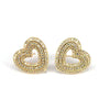 Wholesale Hip Hop Earrings Copper Heart Shape Micro Inlaid Zircon Retro Light Luxury For Women