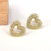 Wholesale Hip Hop Earrings Copper Heart Shape Micro Inlaid Zircon Retro Light Luxury For Women