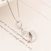 Wholesale Hip Hop Fashion Angel Wings And Heart Pendant Necklace 925 Silver Electroplated