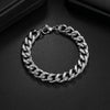 Wholesale Hip Hop Fashion Cool Street Stainless Steel Geometric Polished Unisex Bracelet