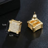 Wholesale Hip Hop Geometric Copper Inlaid With Zircon Earrings
