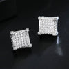 Wholesale Hip Hop Geometric Copper Inlaid With Zircon Earrings