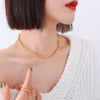 Wholesale Hip Hop Geometric Stacked Wear Simple Bare Chain 18K Gold Plated Titanium Steel Bracelet And Necklace Set For Women