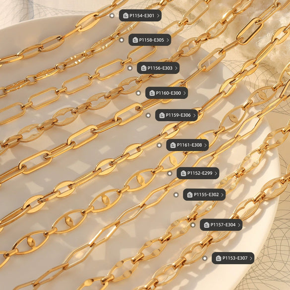 Wholesale Hip Hop Geometric Stacked Wear Simple Bare Chain 18K Gold Plated Titanium Steel Bracelet And Necklace Set For Women