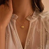 Wholesale Hip Hop Geometric Three Dimensional Love Peach Heart Clavicle Necklace For Female Alloy Material With Electroplating