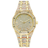 Wholesale Hip Hop Hipster Leisure Style Alloy Case Steel Strap Watch With Diamond Octagonal And Round Dial And Calendar