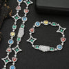Wholesale Hip Hop Jewelry Copper Gemstone And Zirconia Necklace And Bracelet For Unisex