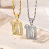 Wholesale Hip Hop Jewelry Titanium Steel Goldplated Geometric Diamondembedded Necklace
