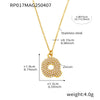 Wholesale Hip Hop Light Luxury Geometric Letter Zircon Stainless Steel Necklace With Electroplating