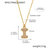 Wholesale Hip Hop Light Luxury Geometric Letter Zircon Stainless Steel Necklace With Electroplating