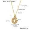 Wholesale Hip Hop Light Luxury Geometric Letter Zircon Stainless Steel Necklace With Electroplating