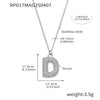 Wholesale Hip Hop Light Luxury Geometric Letter Zircon Stainless Steel Necklace With Electroplating