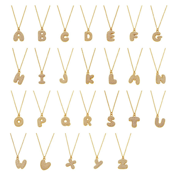 Wholesale Hip Hop Light Luxury Geometric Letter Zircon Stainless Steel Necklace With Electroplating