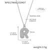 Wholesale Hip Hop Light Luxury Geometric Letter Zircon Stainless Steel Necklace With Electroplating