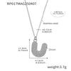 Wholesale Hip Hop Light Luxury Geometric Letter Zircon Stainless Steel Necklace With Electroplating