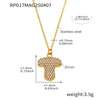 Wholesale Hip Hop Light Luxury Geometric Letter Zircon Stainless Steel Necklace With Electroplating