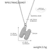 Wholesale Hip Hop Light Luxury Geometric Letter Zircon Stainless Steel Necklace With Electroplating