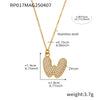 Wholesale Hip Hop Light Luxury Geometric Letter Zircon Stainless Steel Necklace With Electroplating