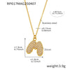 Wholesale Hip Hop Light Luxury Geometric Letter Zircon Stainless Steel Necklace With Electroplating