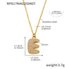 Wholesale Hip Hop Light Luxury Geometric Letter Zircon Stainless Steel Necklace With Electroplating