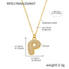 Wholesale Hip Hop Light Luxury Geometric Letter Zircon Stainless Steel Necklace With Electroplating