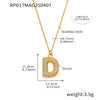 Wholesale Hip Hop Light Luxury Geometric Letter Zircon Stainless Steel Necklace With Electroplating