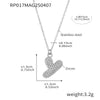 Wholesale Hip Hop Light Luxury Geometric Letter Zircon Stainless Steel Necklace With Electroplating