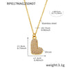 Wholesale Hip Hop Light Luxury Geometric Letter Zircon Stainless Steel Necklace With Electroplating