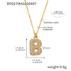 Wholesale Hip Hop Light Luxury Geometric Letter Zircon Stainless Steel Necklace With Electroplating